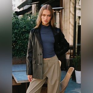 Princess Polly ELLEN FAUX LEATHER BLAZER